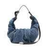 grab-d hobo l Grab-D-Stor skrynklig hobo-väska i behandlad denim