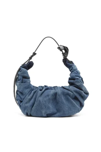 grab-d hobo l Grab-D-Stor skrynklig hobo-väska i behandlad denim