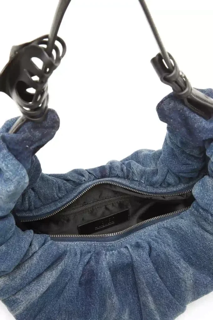 grab-d hobo l Grab-D-Stor skrynklig hobo-väska i behandlad denim
