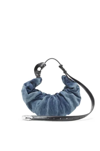grab-d hobo s Grab-D-Small skrynklig hobo-väska i behandlad denim