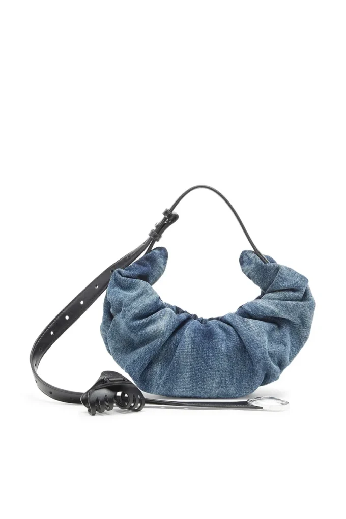 grab-d hobo s Grab-D-Small skrynklig hobo-väska i behandlad denim grab-d hobo s Grab-D-Small skrynklig hobo-väska i behandlad denim