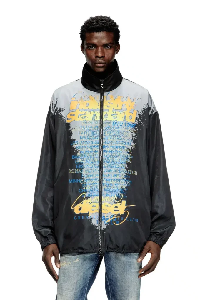 j-erik Tech-jerseyjacka med textprint j-erik Tech-jerseyjacka med textprint