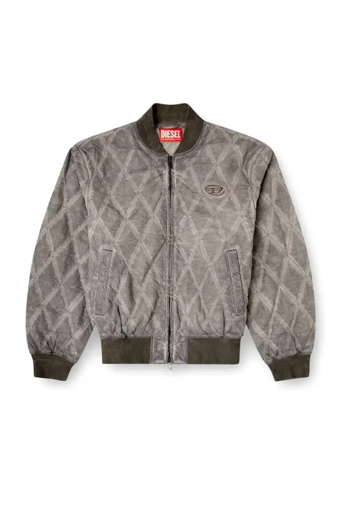 j-type-treat Vadderad bomberjacka med argyle-quiltning j-type-treat Vadderad bomberjacka med argyle-quiltning