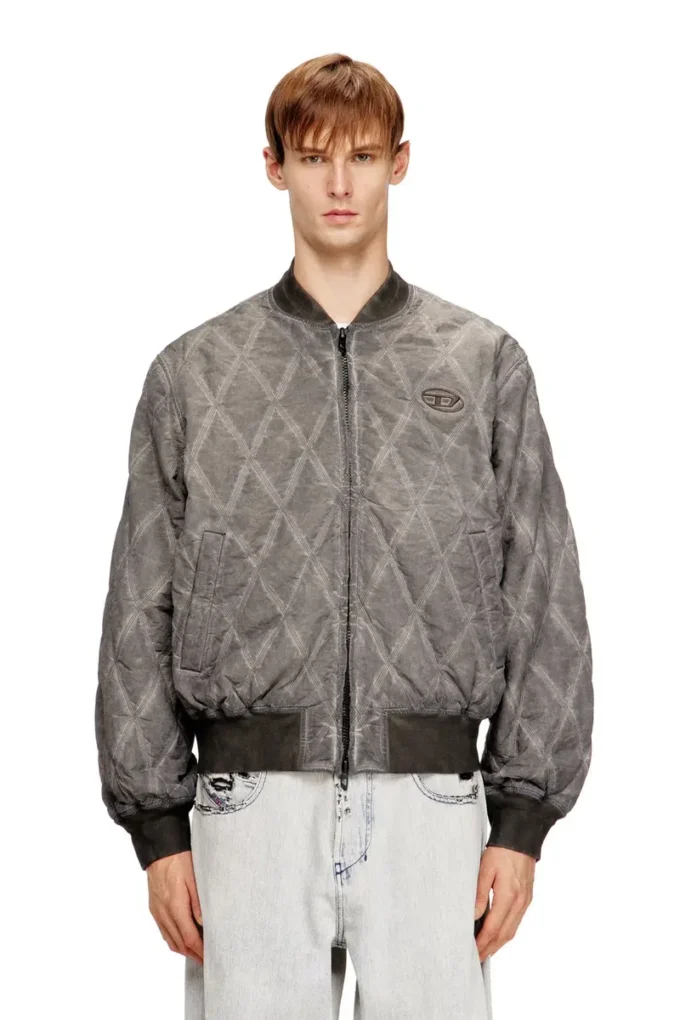 j-type-treat Vadderad bomberjacka med argyle-quiltning j-type-treat Vadderad bomberjacka med argyle-quiltning