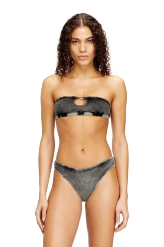 janette-dnm Mjuk bandeau-bh i ribbad bomull med juvel Oval D