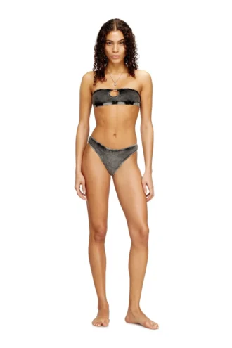 janette-dnm Mjuk bandeau-bh i ribbad bomull med juvel Oval D