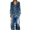 k-boboli Sliten indigo V-ringad kofta