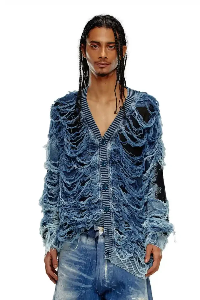 k-boboli Sliten indigo V-ringad kofta