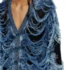 k-boboli Sliten indigo V-ringad kofta