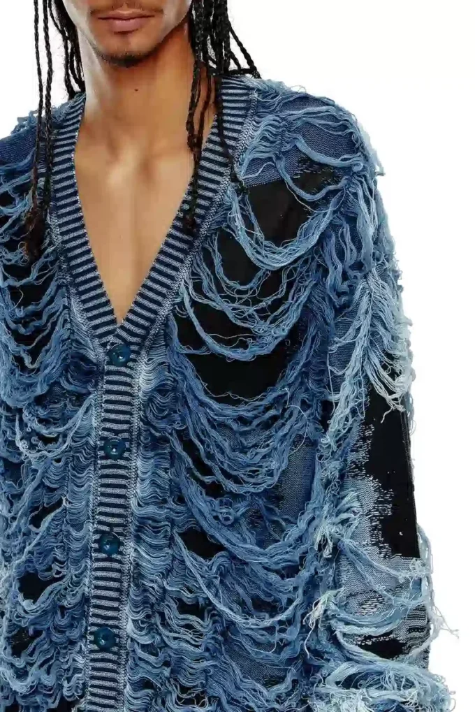 k-boboli Sliten indigo V-ringad kofta