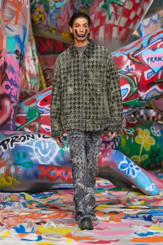 d-elmo-fsh Jacka i hundtandsmönstrad denim d-elmo-fsh Jacka i hundtandsmönstrad denim