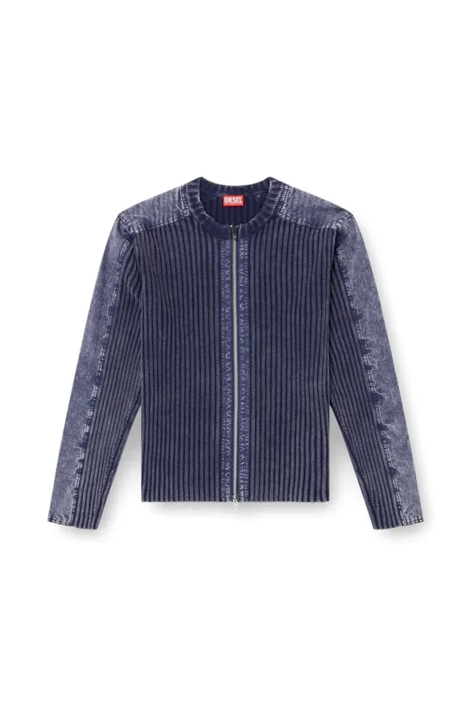 k-matty Cardigan med dragkedja och kontrastpaneler