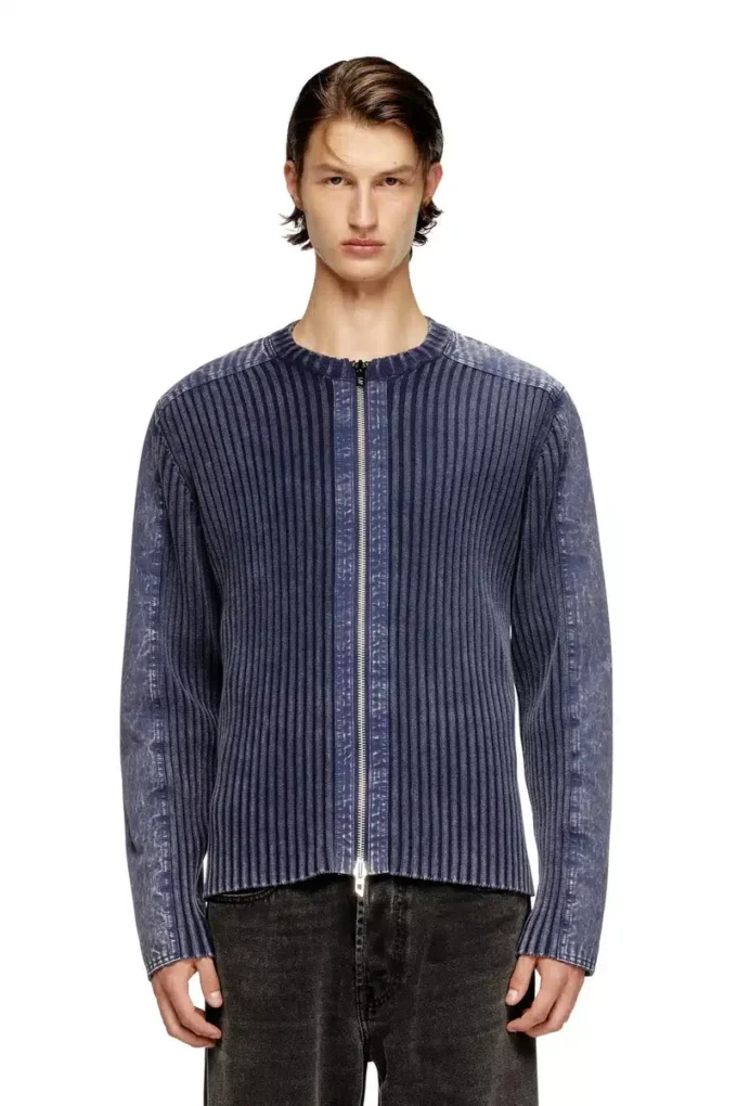 k-matty Cardigan med dragkedja och kontrastpaneler