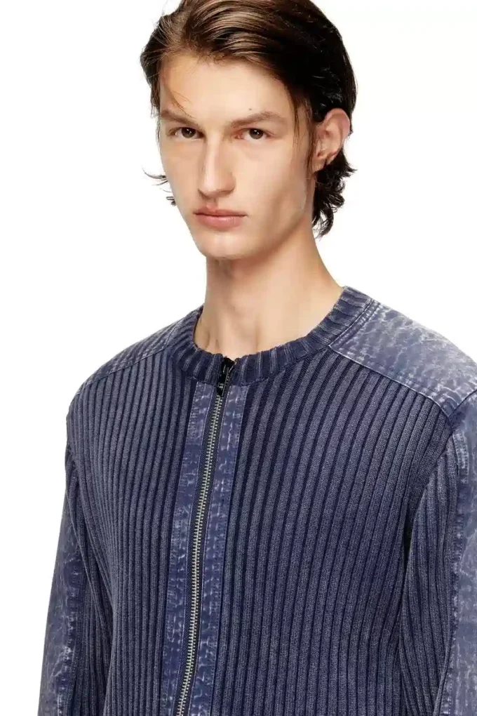 k-matty Cardigan med dragkedja och kontrastpaneler