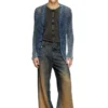 k-redram Meshstickad kofta i denimgarn k-redram Meshstickad kofta i denimgarn