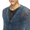 k-redram Meshstickad kofta i denimgarn k-redram Meshstickad kofta i denimgarn