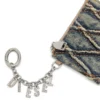 Korthållare med kedja Korthållare i argyle-quiltad denim
