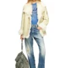 l-aconic Jacka i lackat shearling