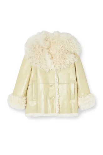 l-aconic Jacka i lackat shearling
