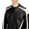 l-adam Färgblockerad läderjacka i bikerstil l-adam Färgblockerad läderjacka i bikerstil