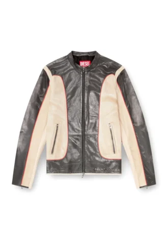 l-evert Läderjacka i bikerstil med trompe l’oeil-effekt