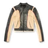 l-oonie Läderjacka i bikerstil med trompe l’oeil-effekt l-oonie Läderjacka i bikerstil med trompe l’oeil-effekt