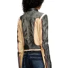 l-oonie Läderjacka i bikerstil med trompe l’oeil-effekt l-oonie Läderjacka i bikerstil med trompe l’oeil-effekt