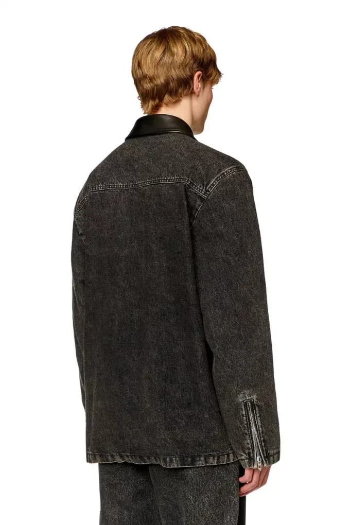 l-stoller Hybridjacka i denim och läder l-stoller Hybridjacka i denim och läder