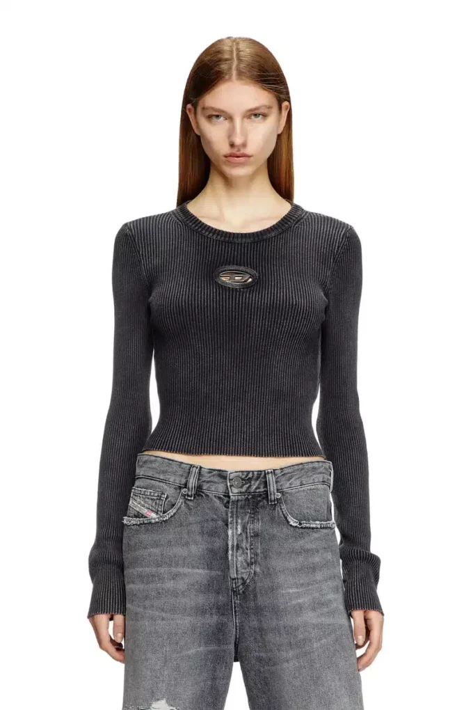 m-anchor-a Kort jumper med utskuren logotyp m-anchor-a Kort jumper med utskuren logotyp