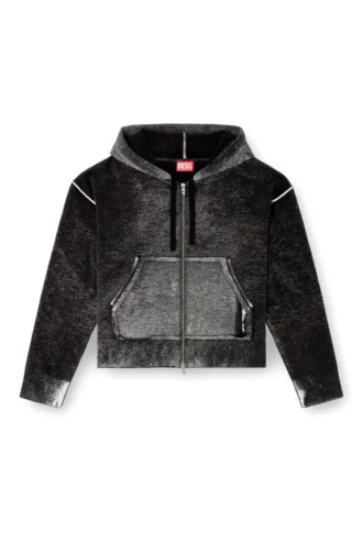 m-hermine Cardigan med huva i ull och tryck på baksidan