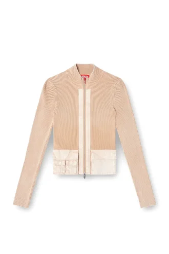 m-melissa Cardigan med dragkedja och cargofickor i denim