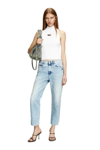 m-onervax-top Ribbstickad turtleneck-top