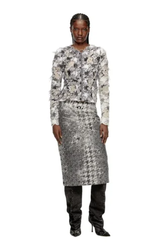 m-sibylla Kofta i devoré-jacquard med hundtandsmönster m-sibylla Kofta i devoré-jacquard med hundtandsmönster