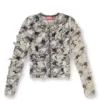 m-sibylla Kofta i devoré-jacquard med hundtandsmönster