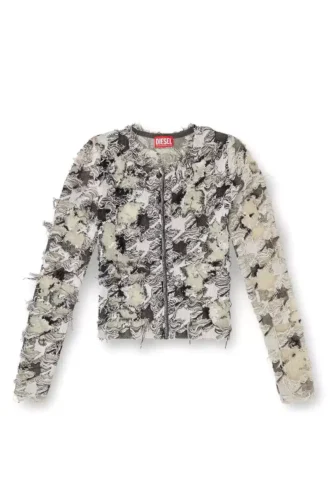 m-sibylla Kofta i devoré-jacquard med hundtandsmönster m-sibylla Kofta i devoré-jacquard med hundtandsmönster