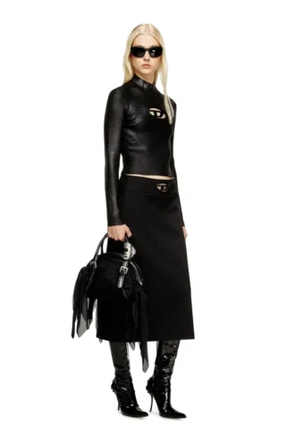 m-valari-tn Ribbstickad turtleneck med glanseffekt
