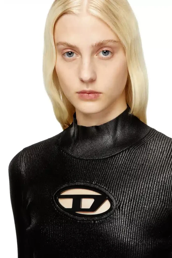 m-valari-tn Ribbstickad turtleneck med glanseffekt m-valari-tn Ribbstickad turtleneck med glanseffekt