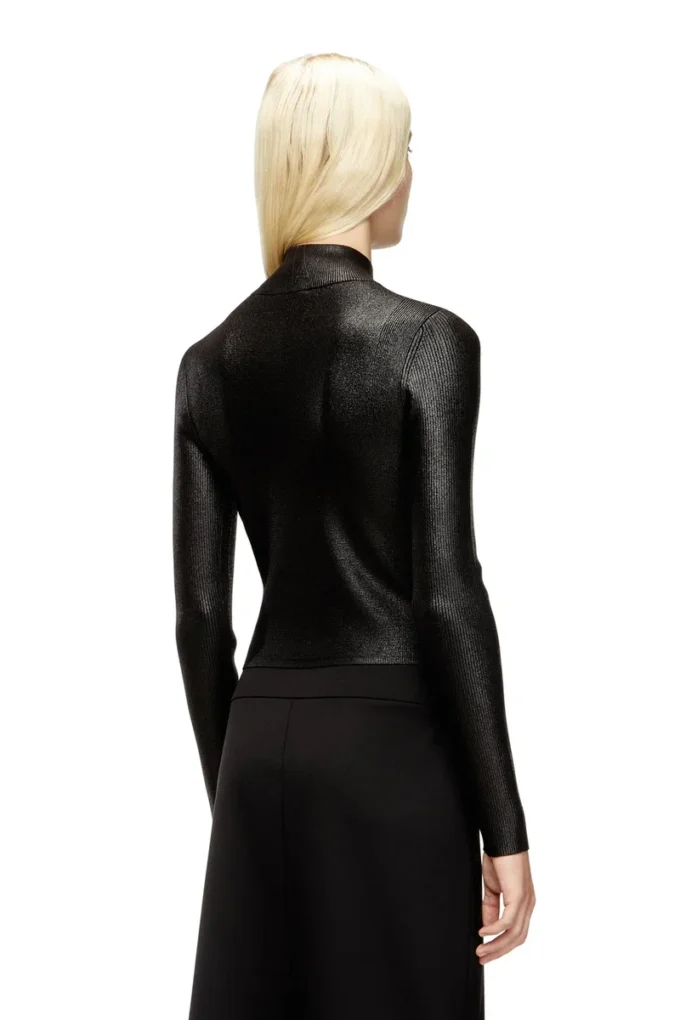 m-valari-tn Ribbstickad turtleneck med glanseffekt m-valari-tn Ribbstickad turtleneck med glanseffekt