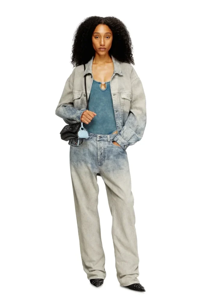 maura-dnm Bodysuit i marmorvaskad stretchbomull maura-dnm Bodysuit i marmorvaskad stretchbomull