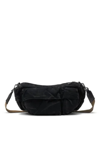 multi-pkts axelväska x Multi-Pkts-Multipocket-väska i tvättad denim