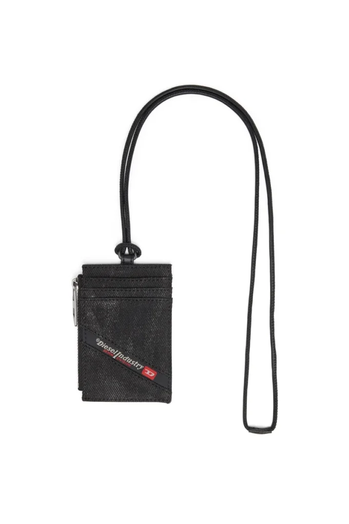 multi-pkts badge holder Badgehållare i denim med läderdetaljer multi-pkts badge holder Badgehållare i denim med läderdetaljer