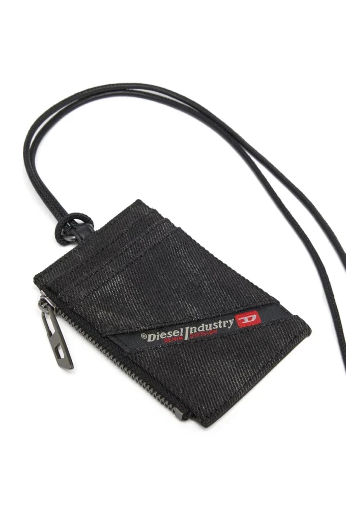 multi-pkts badge holder Badgehållare i denim med läderdetaljer multi-pkts badge holder Badgehållare i denim med läderdetaljer