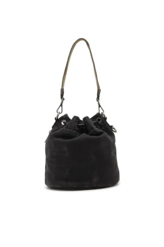 multi-pkts bucket x Multi-Pkts-Multipocket bucket bag i tvättad denim