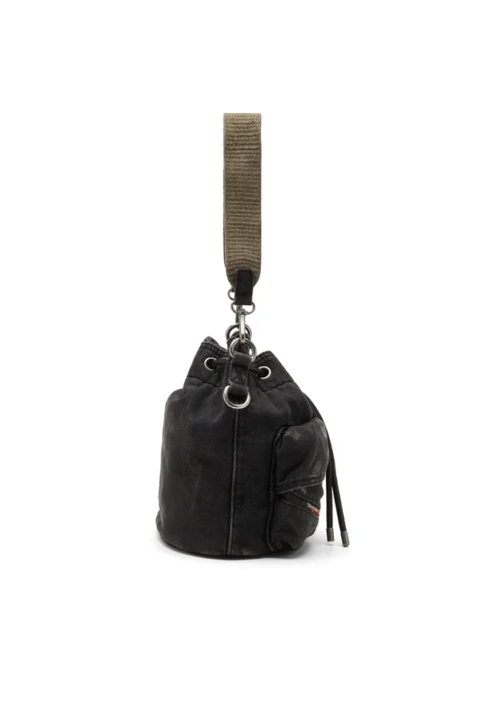 multi-pkts bucket x Multi-Pkts-Multipocket bucket bag i tvättad denim multi-pkts bucket x Multi-Pkts-Multipocket bucket bag i tvättad denim