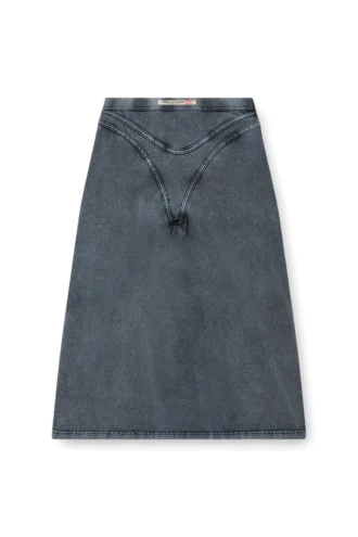 o-alline Midikjol i jersey med denimlook