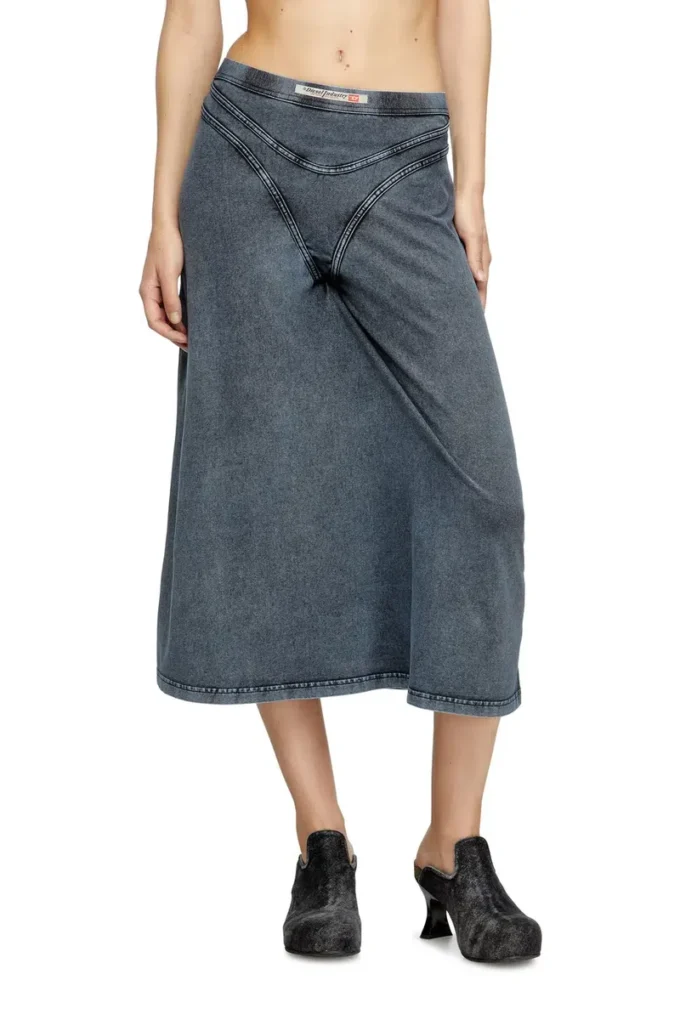 o-alline Midikjol i jersey med denimlook o-alline Midikjol i jersey med denimlook