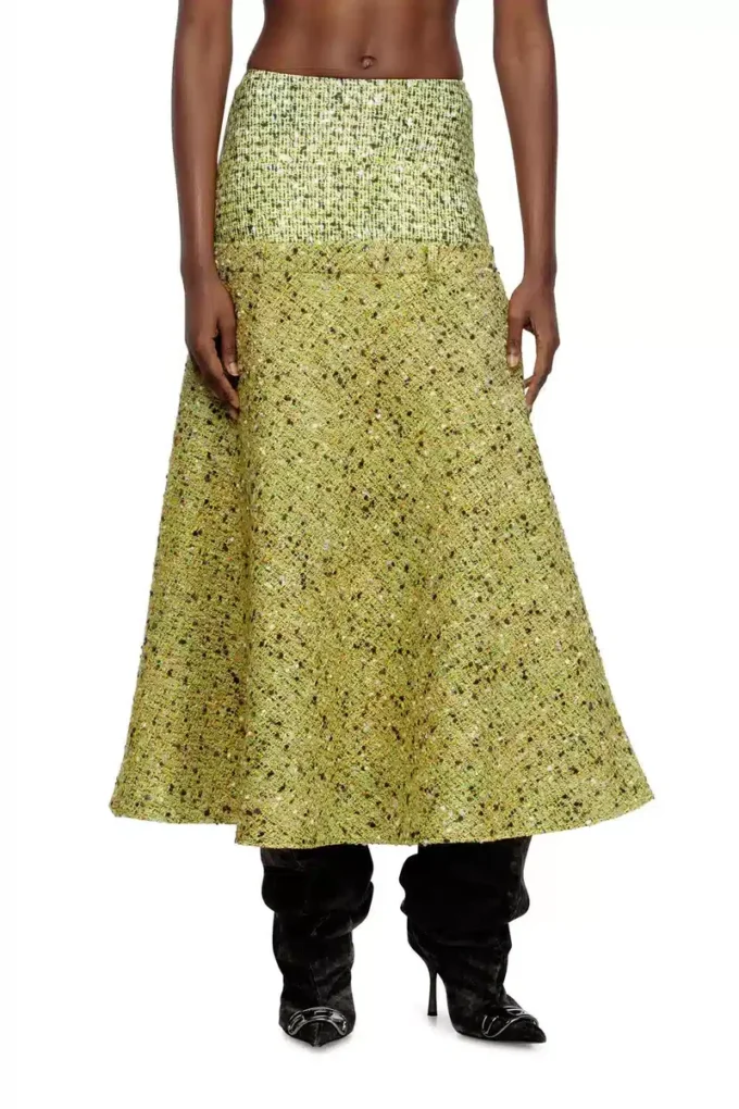 o-grace-mix Bouclé-kjol med lycra i midjan