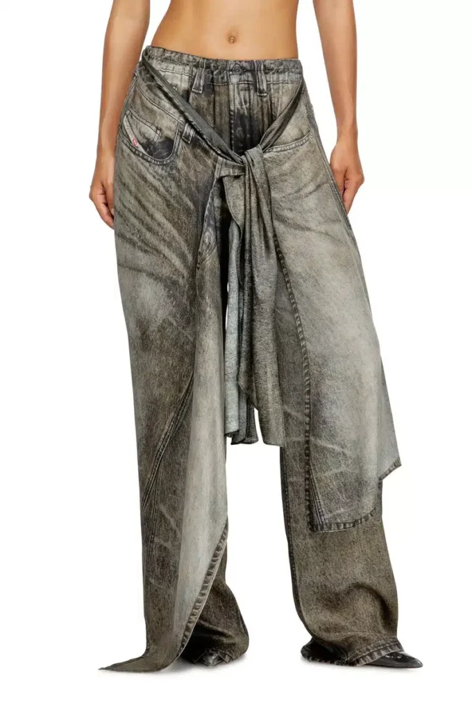 p-aloma Wrap-byxor i viskos med denimlook p-aloma Wrap-byxor i viskos med denimlook