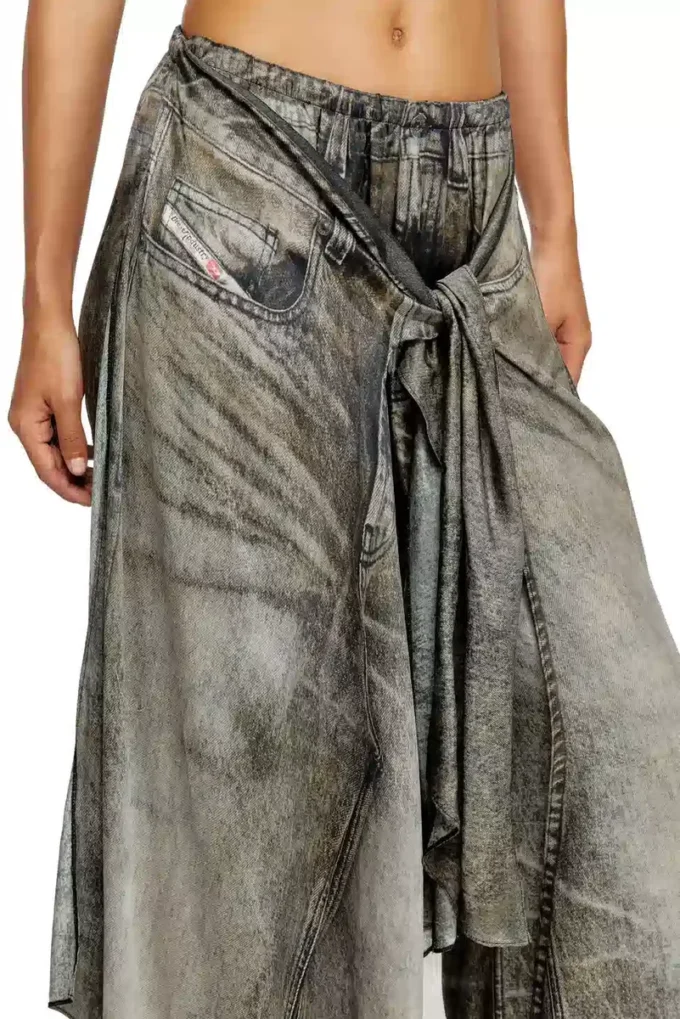 p-aloma Wrap-byxor i viskos med denimlook p-aloma Wrap-byxor i viskos med denimlook