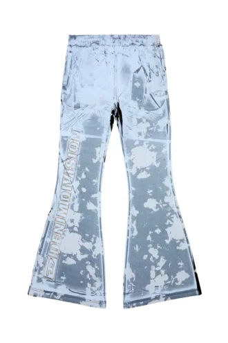 p-belb-p1 Flared track pants i belagd jersey
